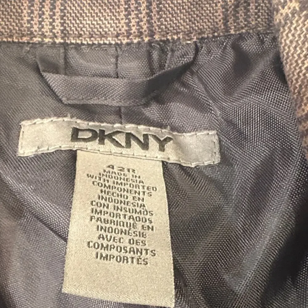 DKNY Men's Brown Utility Jacket Size 42R 100% Cotton